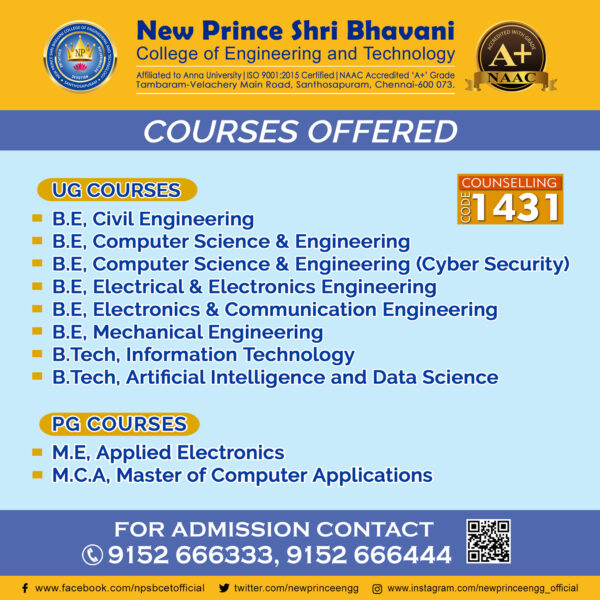 New Prince Shri Bhavani College of Engineering and Technology